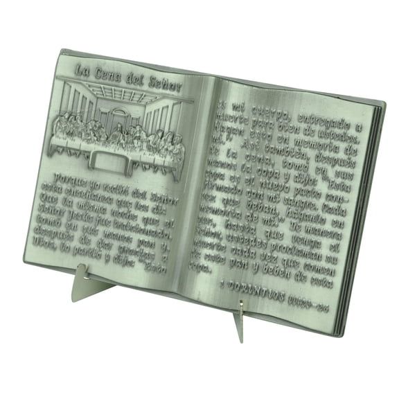 La Cena Del Seor Last Supper Spanish Plaque Cast Metal Pewter Home Dcor Office