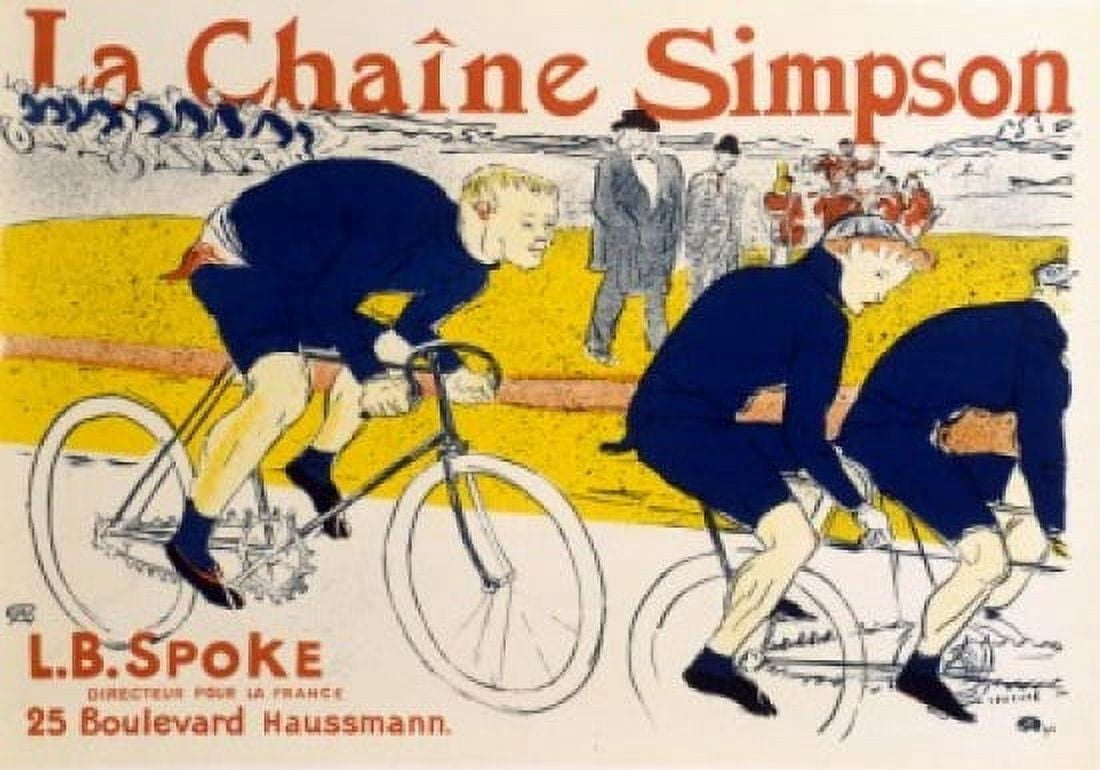 La Chaine Simpson Henri de Toulouse-Lautrec (1864-1901 French) Lithograph Canvas Art - Henri de Toulouse-Lautrec (18 x 24)