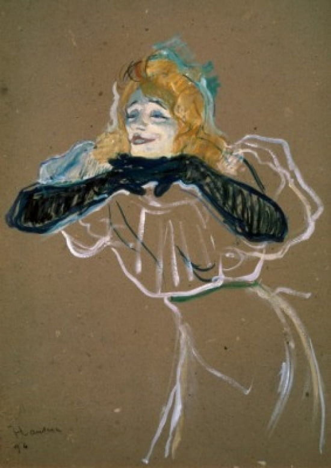 La Chanteuse Yvette Gilbert  1894  Henri de Toulouse-Lautrec (1864-1901French)  Pushkin Museum of Fine Arts Moscow Canvas Art - Henri de Toulouse-Lautrec (24 x 36)