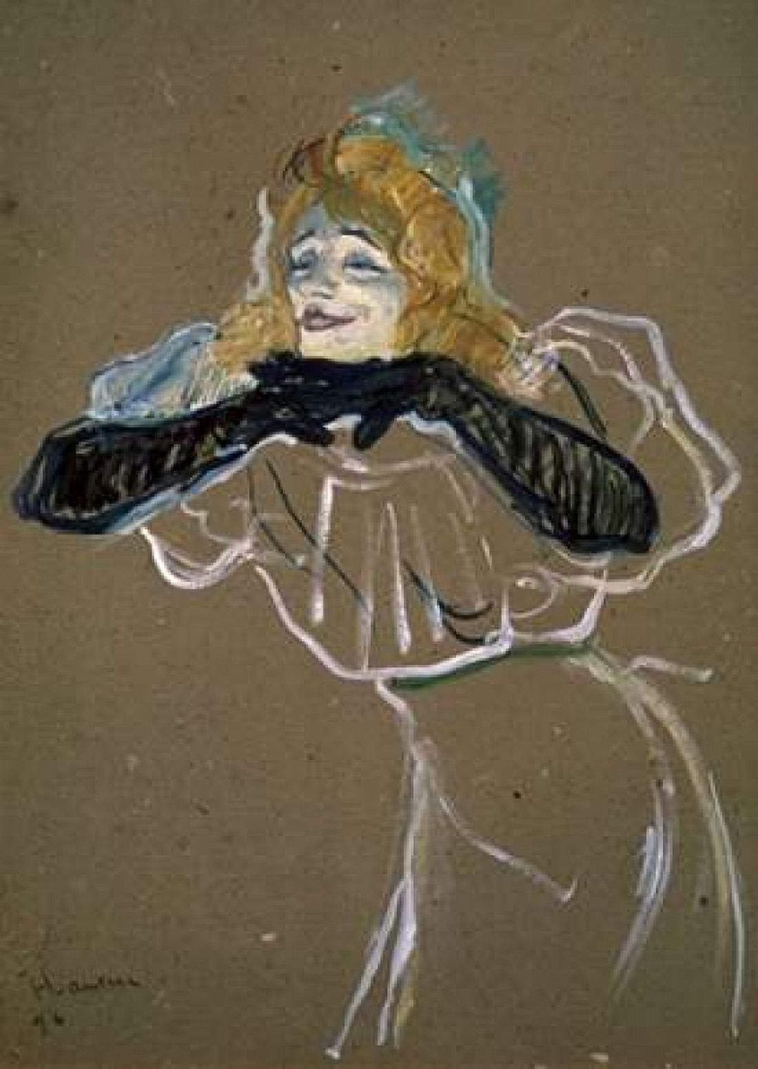 La Chanteuse Yvette Gilbert Canvas Art - Henri Toulouse-Lautrec (20 x 28)
