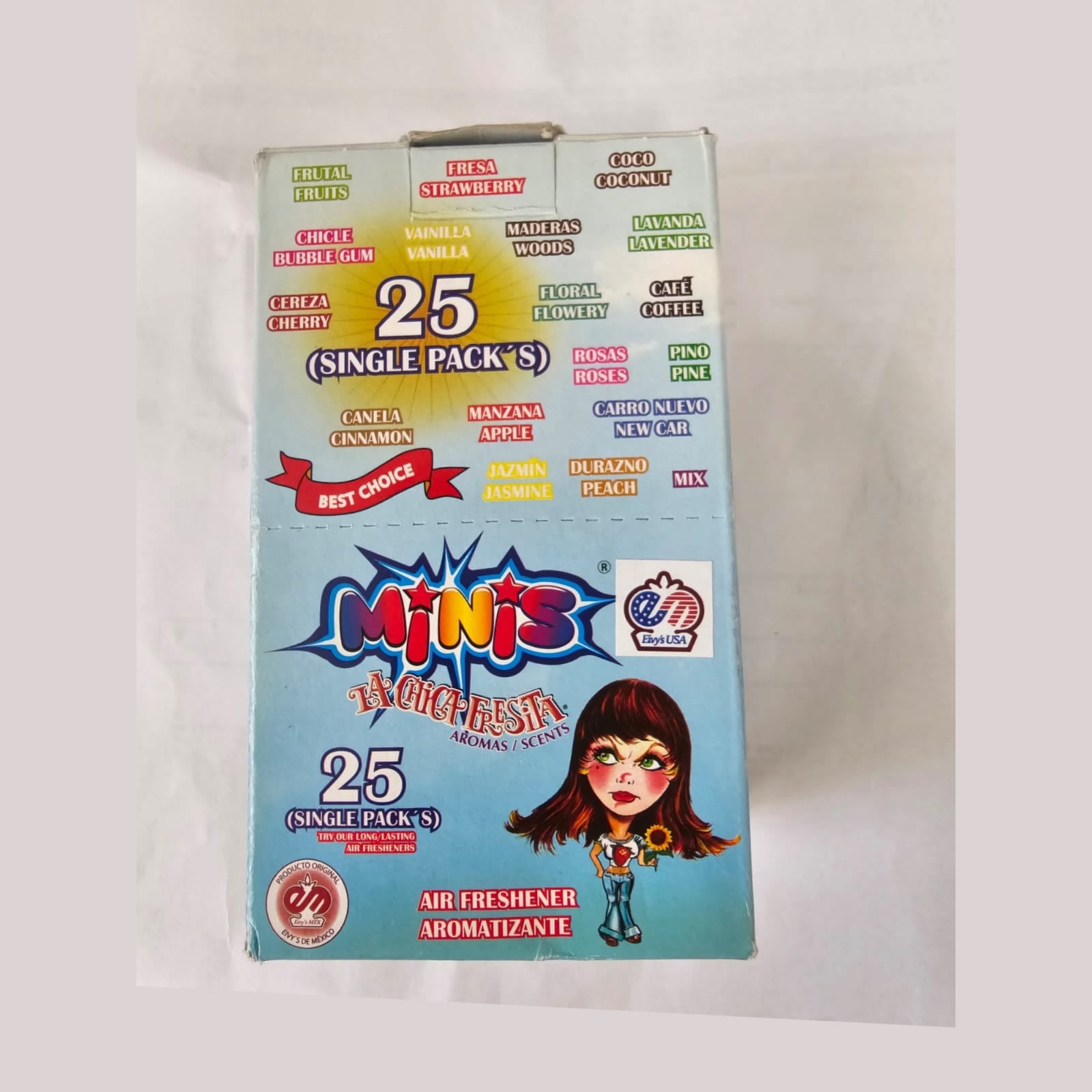 La Chica Fresita Car Air Freshener MINIS Strawberry Fresa 25 Pack for Cars, Vans, Trucks, Trailers