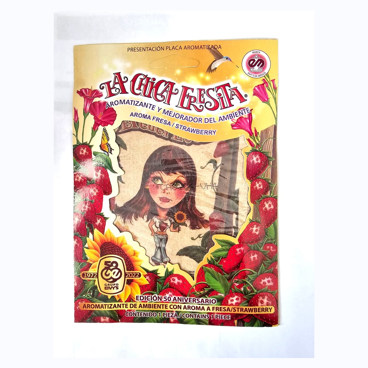 La Chica Fresita Car Air Freshener Original Plaque Fresa/Strawberry (25 In Box)