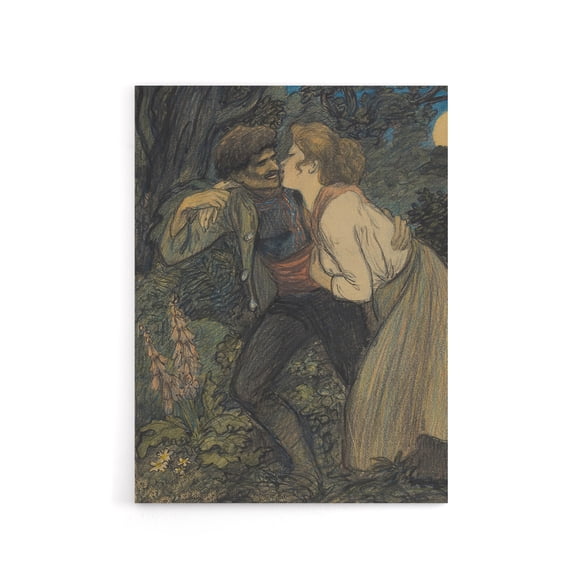 La Chienne Au Loup Painting Steinlen Canvas Wall Art Print 12x16"