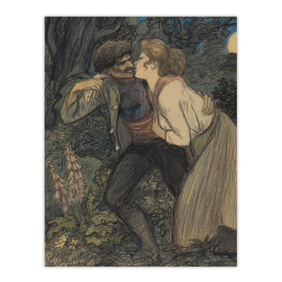 La Chienne Au Loup Painting Steinlen Huge Wall Art Poster Print