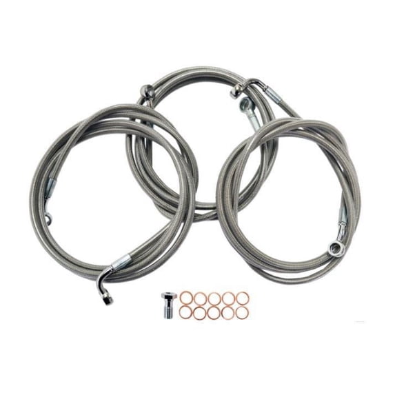 La Choppers LA-8011B16 Stainless Steel Brake Line Kit - 15in.-17in. Ape Hangers