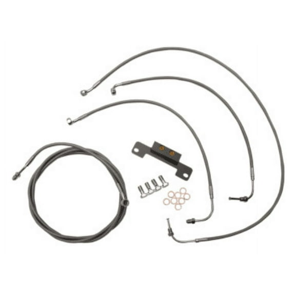 La Choppers LA-8055KT-16 Standard Handlebar Cable/Brake & Clutch Line/Wire Kit - Stainless Braided