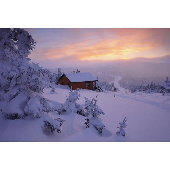 La Chouette Cabin At Twilight, Gaspesie National Park, Quebec Poster Print (34 x 22)