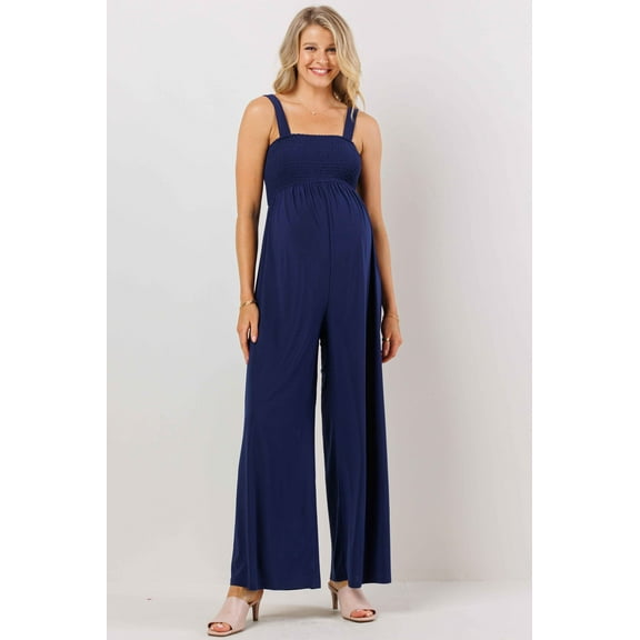 La Clef Sleeveless Smocking Top Maternity Jumpsuit