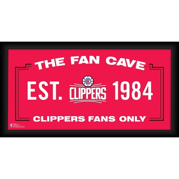 La Clippers Framed 10" x 20" Fan Cave Collage