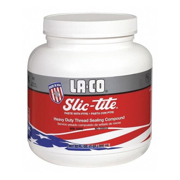 Pipe Thread Sealant, Slic-Tite, White, Paste, 32 fl oz, Brush-Top Can