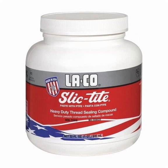 Pipe Thread Sealant, Slic-Tite, White, Paste, 32 fl oz, Brush-Top Can