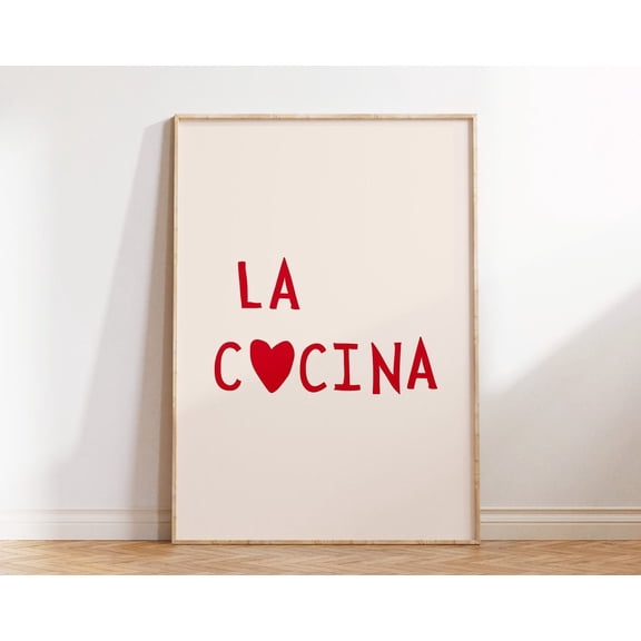La Cocina Print Aesthetic Kitchen Decor Spanish Kitchen Poster Minimalist Heart Print Trendy Spanish Wall Art 1 Print Wall Art, Modern Wall Decor, 24x36 UNFRAMED