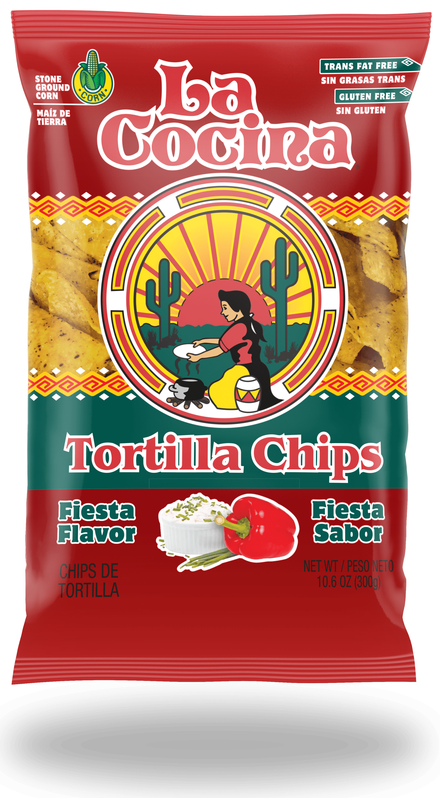 La Cocina Fiesta Flavored Tortilla Chips, Ultra‑Thin Corn Chips, 10.6 oz Bag