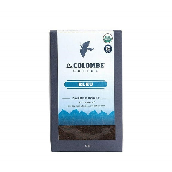 La Colombe Bleu Organic Dark Roast Drip Grind Ground Coffee - Notes of Cocoa, Macadamia & Sweet Cream, 12 Ounce (Pack of 1)