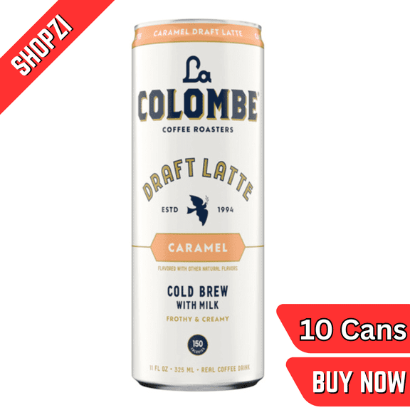 La Colombe Caramel Iced Latte  11 fl oz Canned Coffee, 10 Pack, Ready-to-Drink Caramel Latte, Smooth & Creamy Cold Coffee Beverage