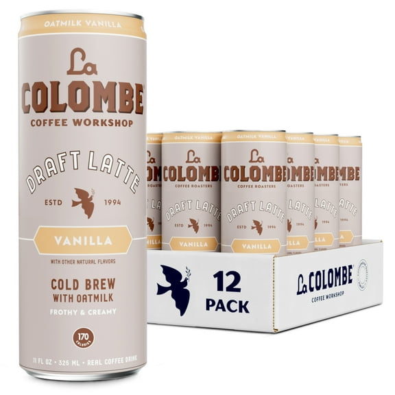 La Colombe Oatmilk Vanilla Latte Cold Brew Ready-to-Drink Coffee, 11 fl oz, 12 Pack Cans