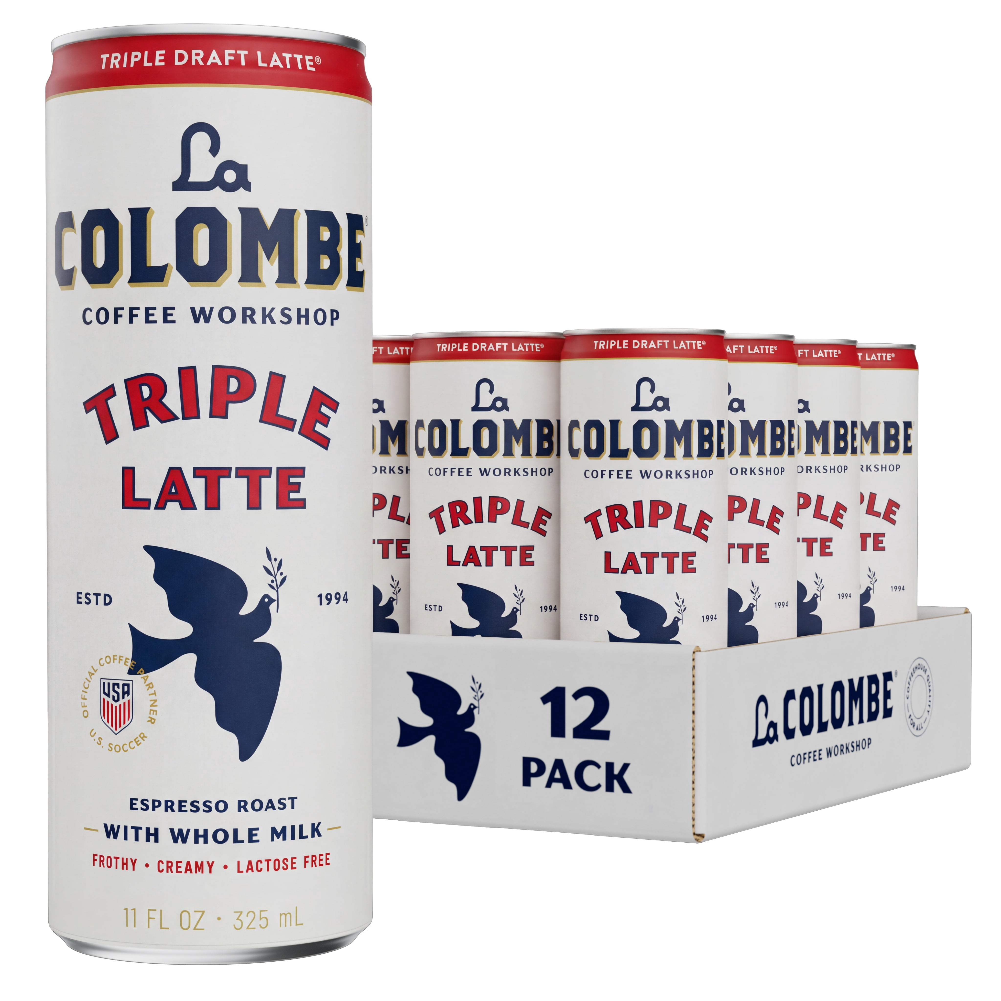 La Colombe Triple Draft Latte Cold Brew Ready-to-Drink Coffee, 11 fl oz, 12 Pack Cans