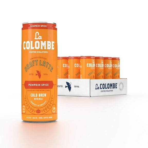 La Colombe Draft Latte - Cold-pressed Espresso & Frothed Milk + Real Pumpkin - Made With Real Ingredients - Grab & Go Coffee, Pumpkin Spice, 11 Fl Oz (Pack of 12)