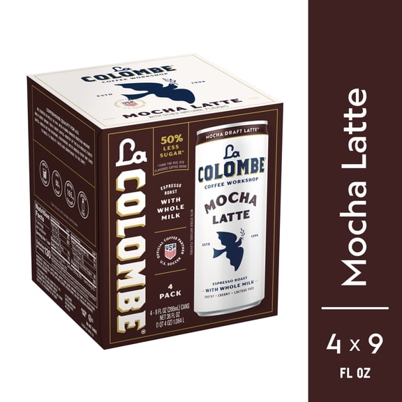 La Colombe Mocha Draft Latte Cold Brew Coffee, 9 fl oz, 4 Pack Cans