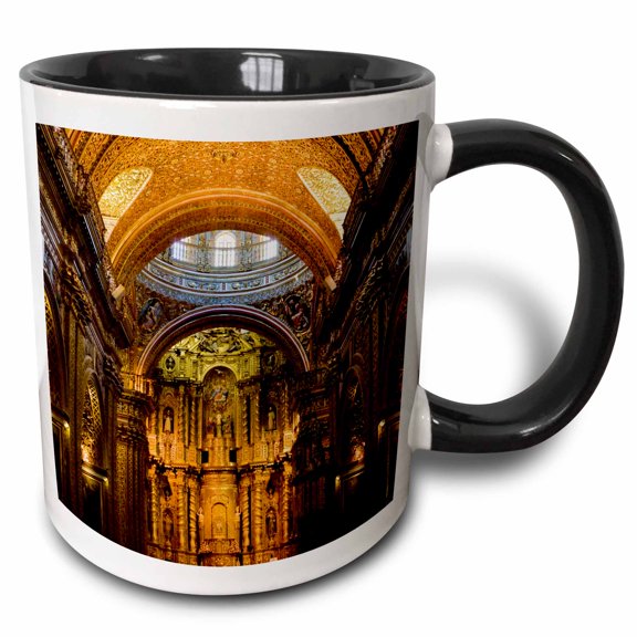 3drose, La Compania De Jesus, Church, Quito, Ecuador - Sa07 Rbe0031 - Ralph H. Bendjebar, 11oz Two-tone Black Mug