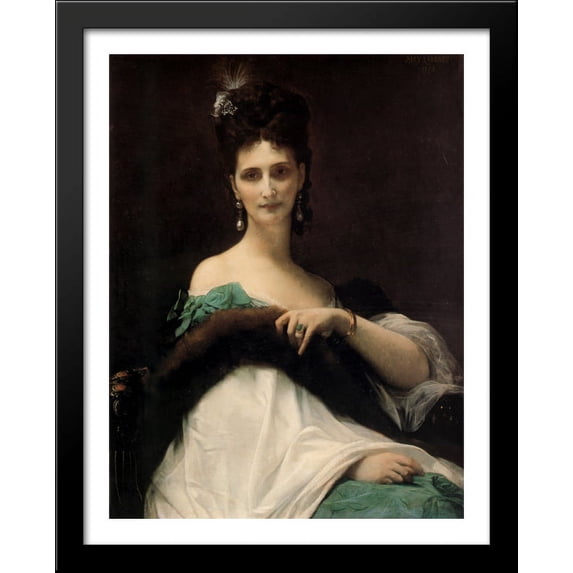 La Comtesse de Keller 28x36 Large Black Wood Framed Print Art by Alexandre Cabanel