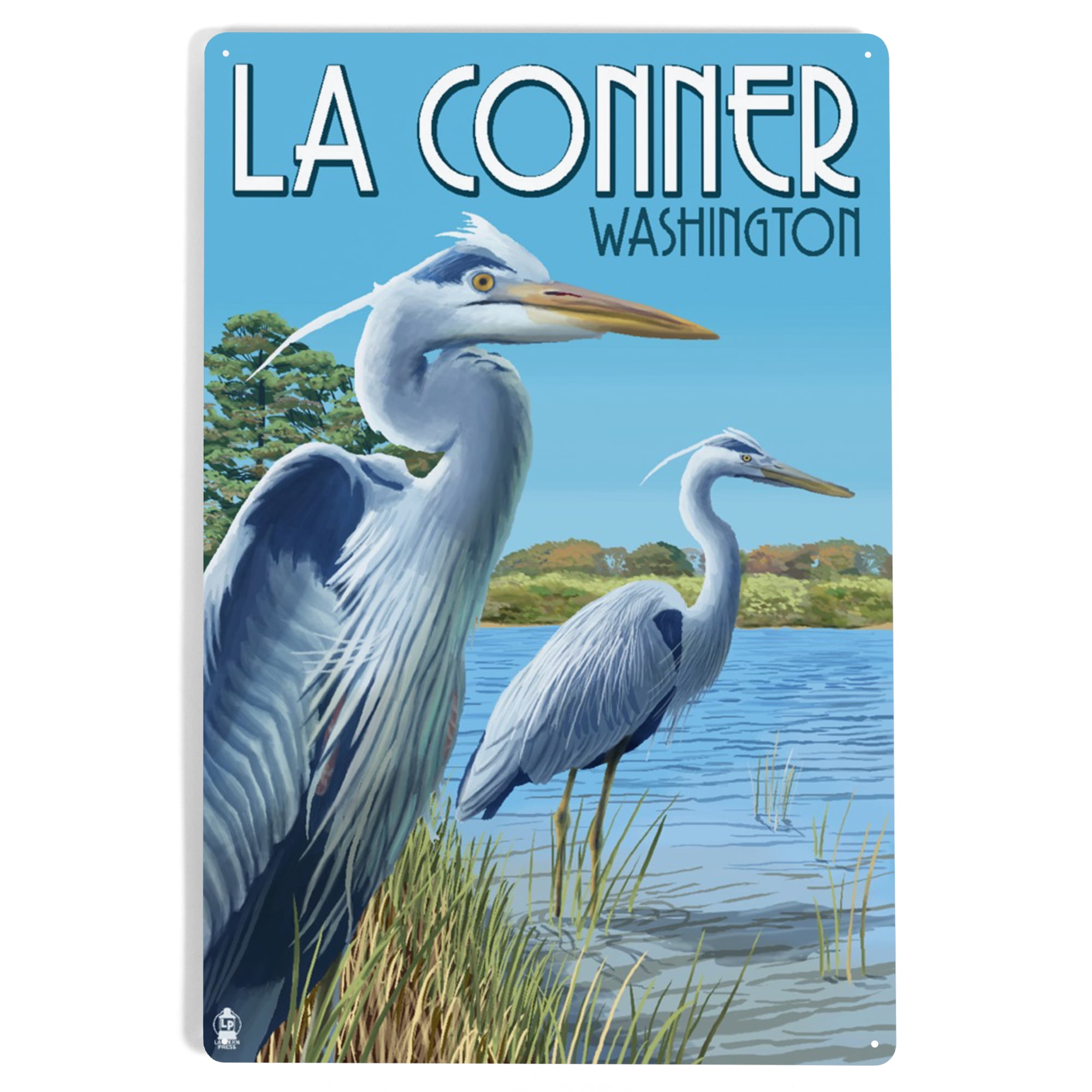 La Conner, Washington, Blue Herons (12x18 Aluminum Art, Indoor Outdoor ...