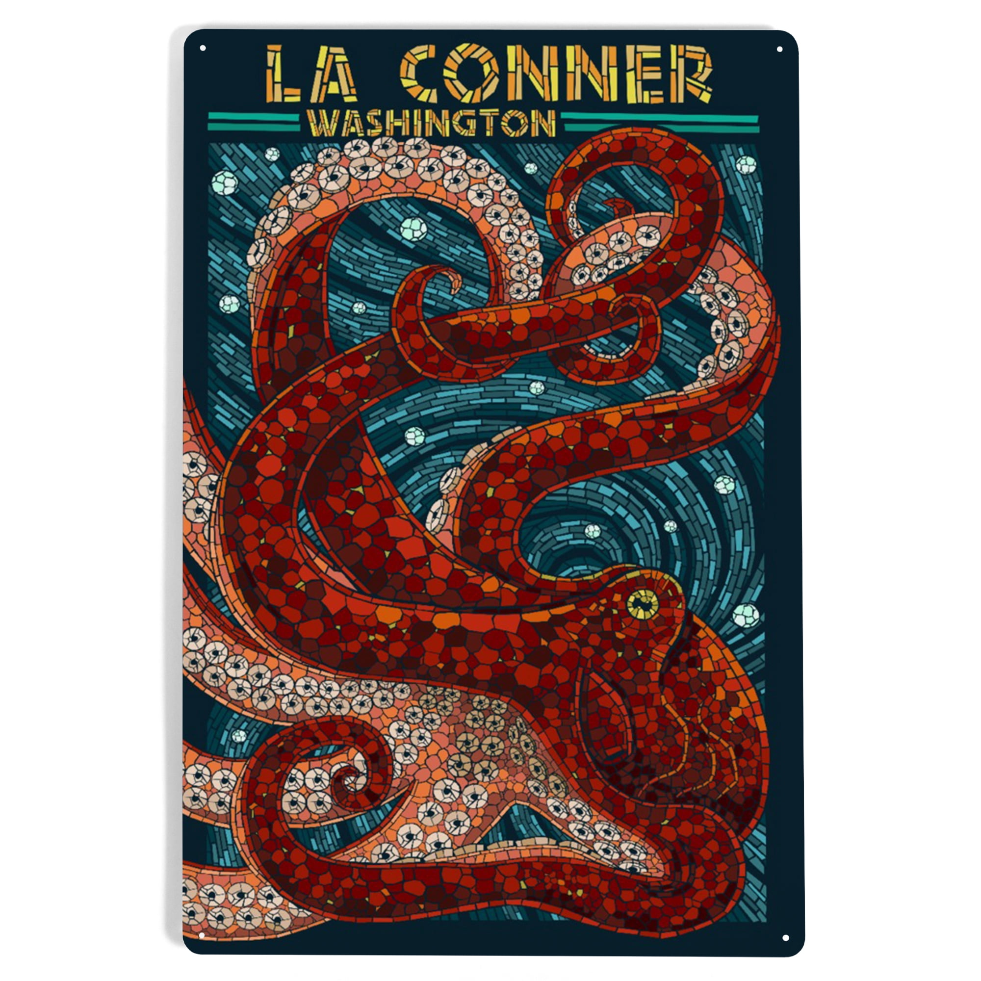 La Conner, Washington, Octopus Mosaic (12x18 Aluminum Art, Indoor ...