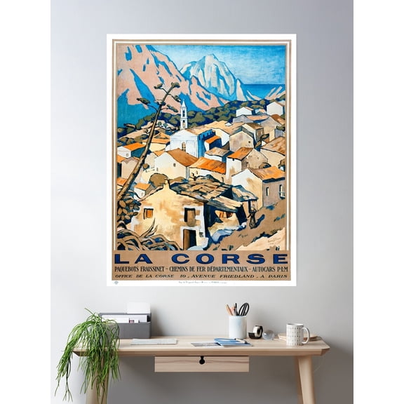 La Corse, Travel Poster French Railways Poster Wall Art, Modern Wall Decor For Living Room Bedroom, 8x12 UNFRAMED