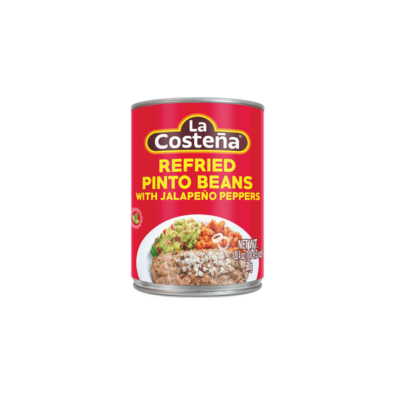 La Costeña Canned Refried Pinto Beans with Jalapeno Pepper, 20.5 oz