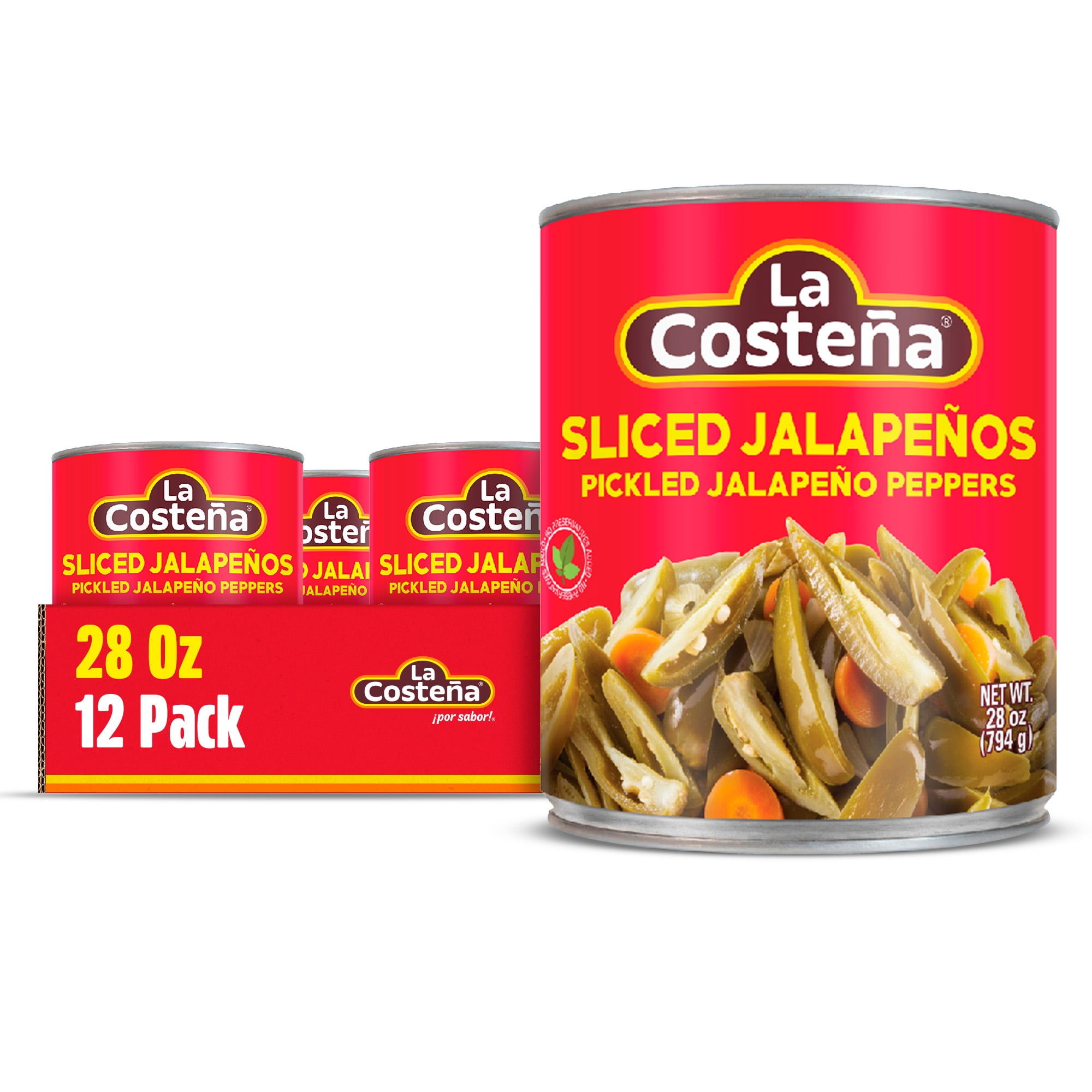 (12 pack) La Costeña Pickled Sliced Jalapenos, 28 oz