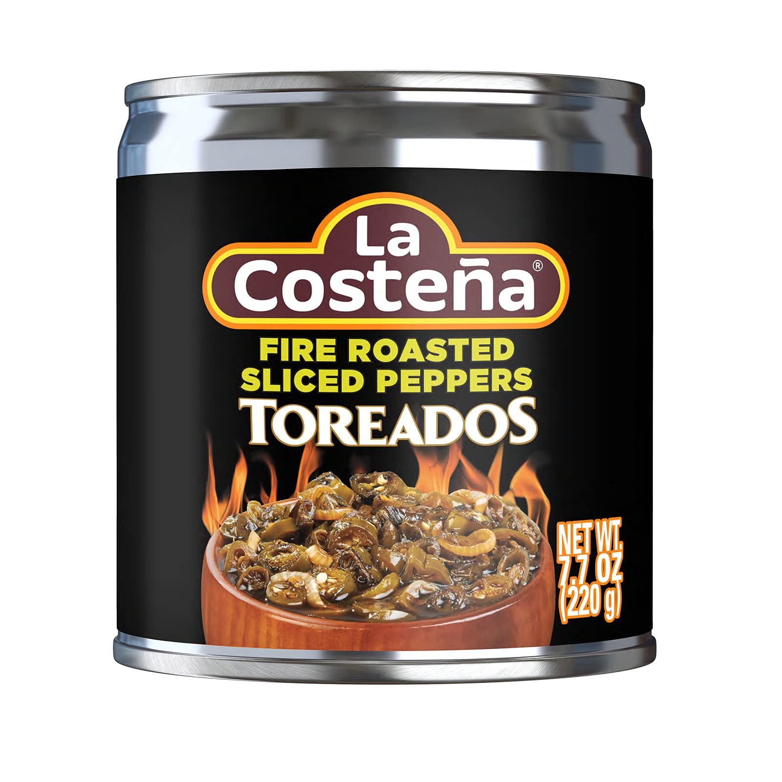 La Costea Nacho Sliced Toreados Serranos | Fire Roasted Serrano Chile Peppers | 7.7 Ounce Can (Pack Of 6)