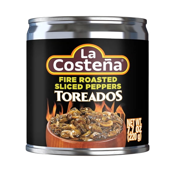 La Costea Nacho Sliced Toreados Serranos | Fire Roasted Serrano Chile Peppers | 7.7 Ounce Can (Pack Of 6)