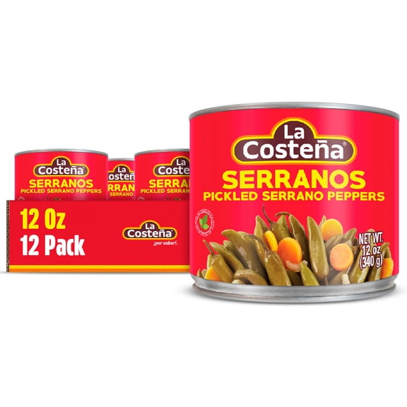 (12 pack) La Costea Serrano Peppers & Sliced Pickled Carrots, 12 oz