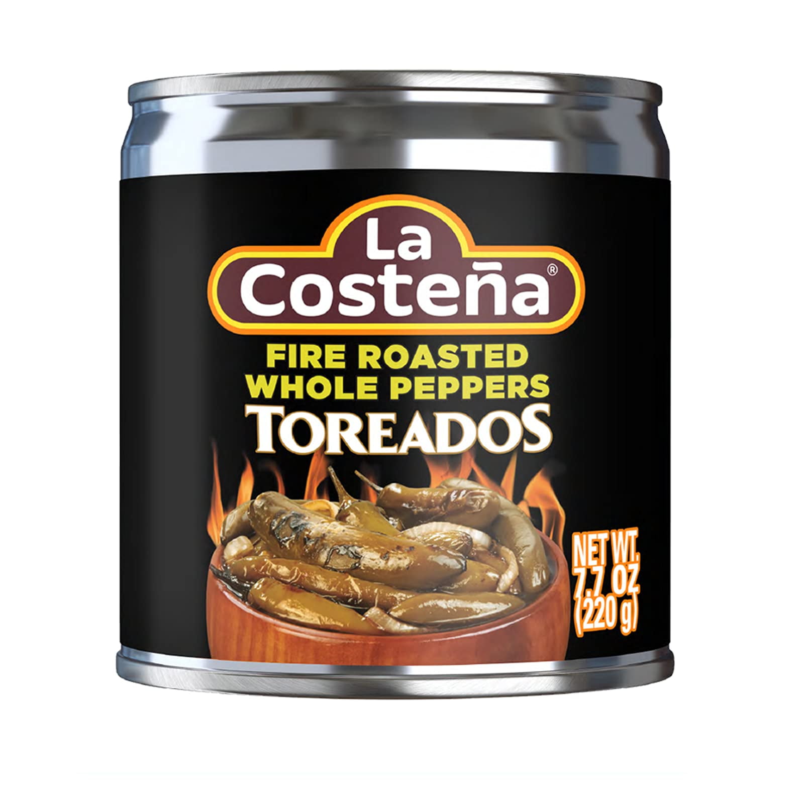 La Costea Toreados Serranos | Fire Roasted Whole Serrano Chile Peppers | 7.7 Ounce Can (Pack Of 6)