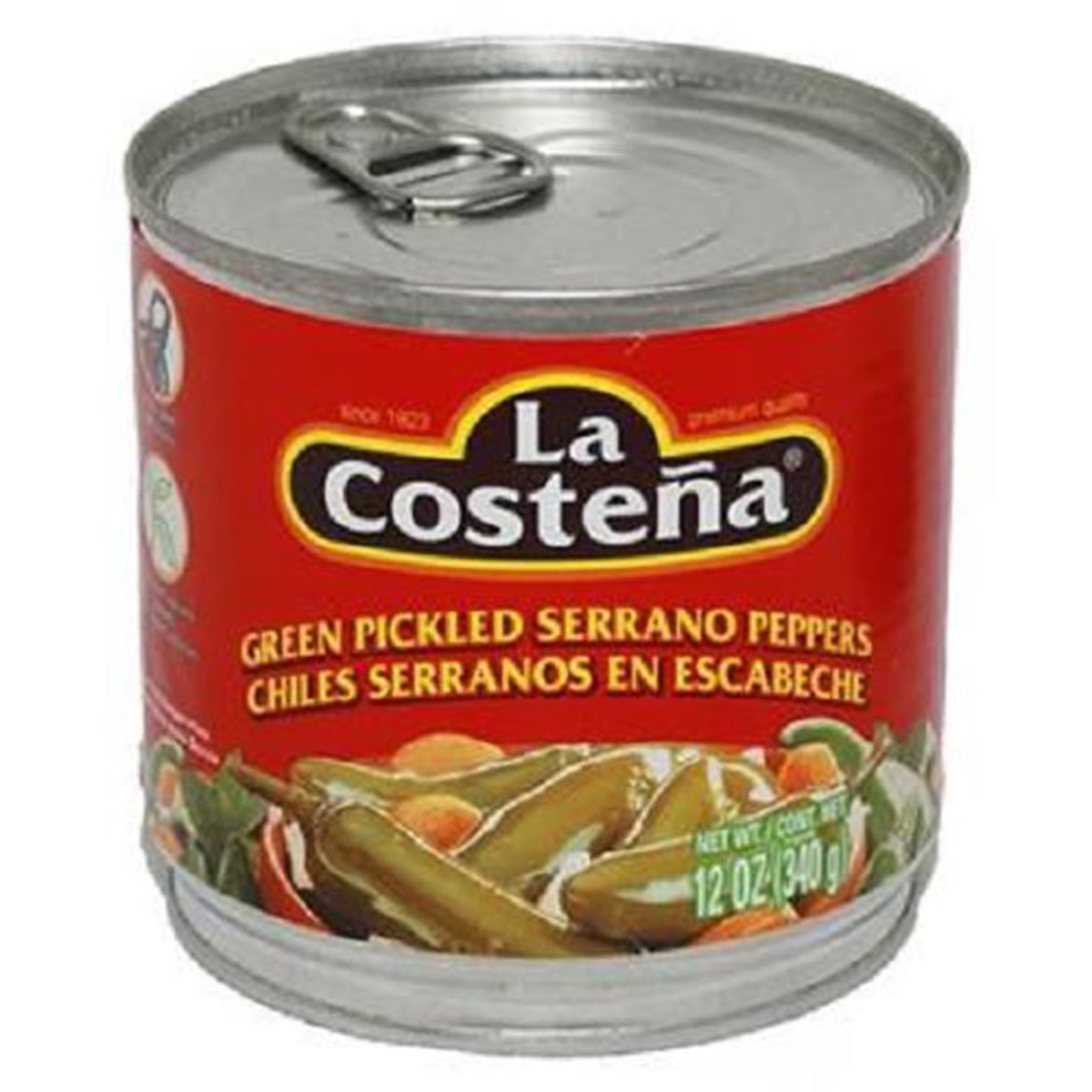La Costena, Green Pickled Serrano Peppers, Count 1 - Mexican Food / Grab Varieties & Flavors