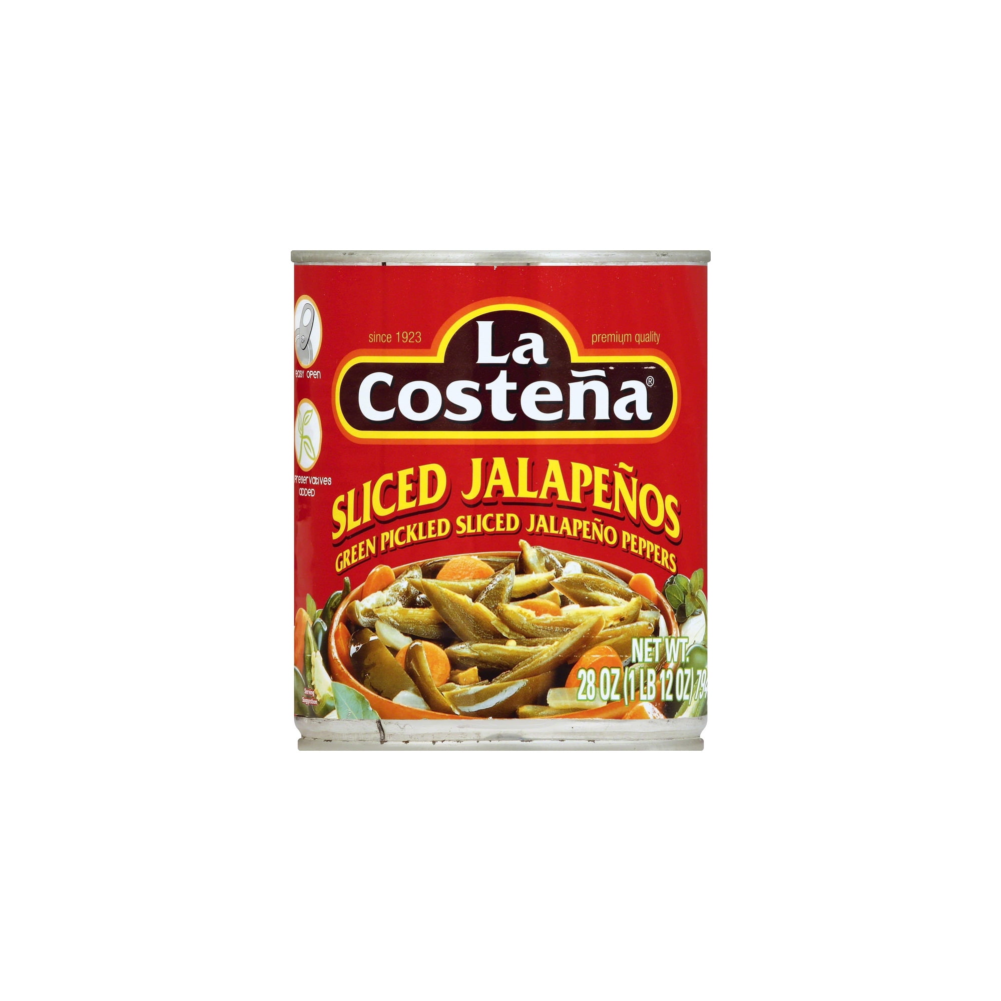 La Costena Jalapeno Peppers Sliced Unflavored 28 Ounce (Pack of 18)
