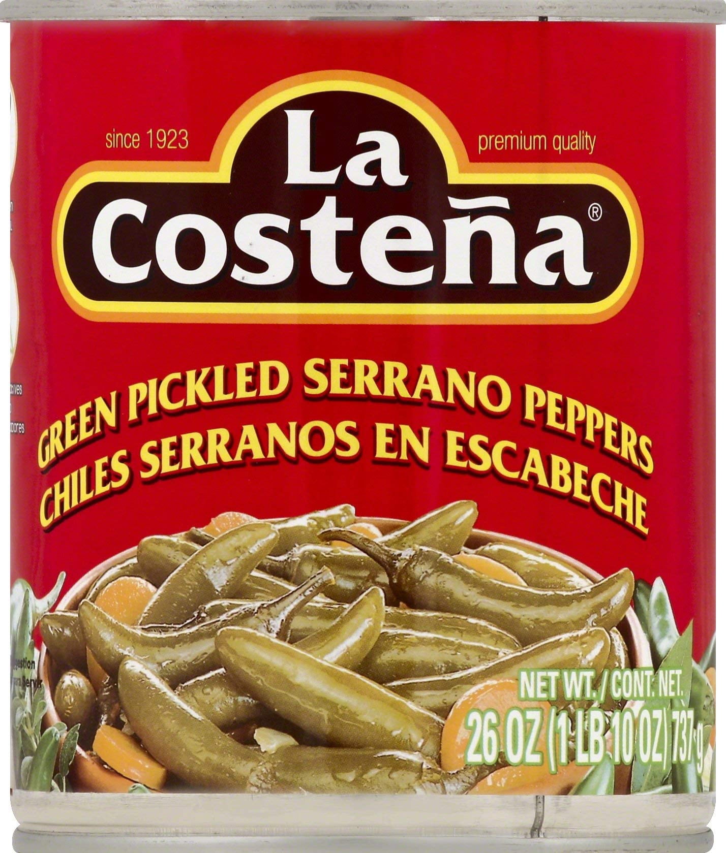 La Costena Pepper Serrano 26 oz (Pack of 12)
