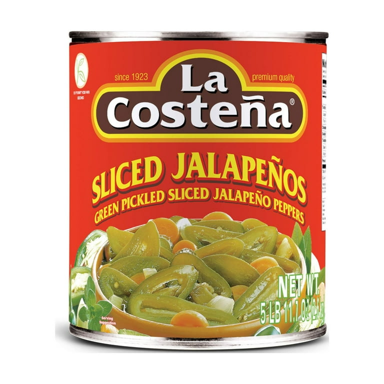 La Costena Pickled Sliced Jalapeno Peppers, Green, 93 Ounce (Pack
