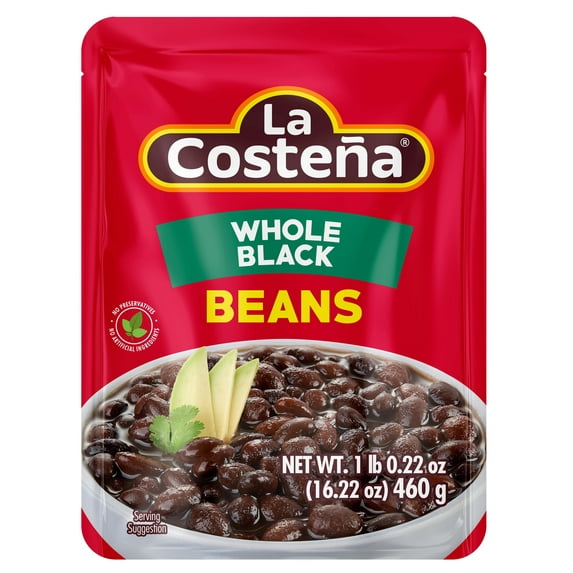 La Costena Whole Black Bean Microwavable Pouch 1 Pack (16.22 oz)