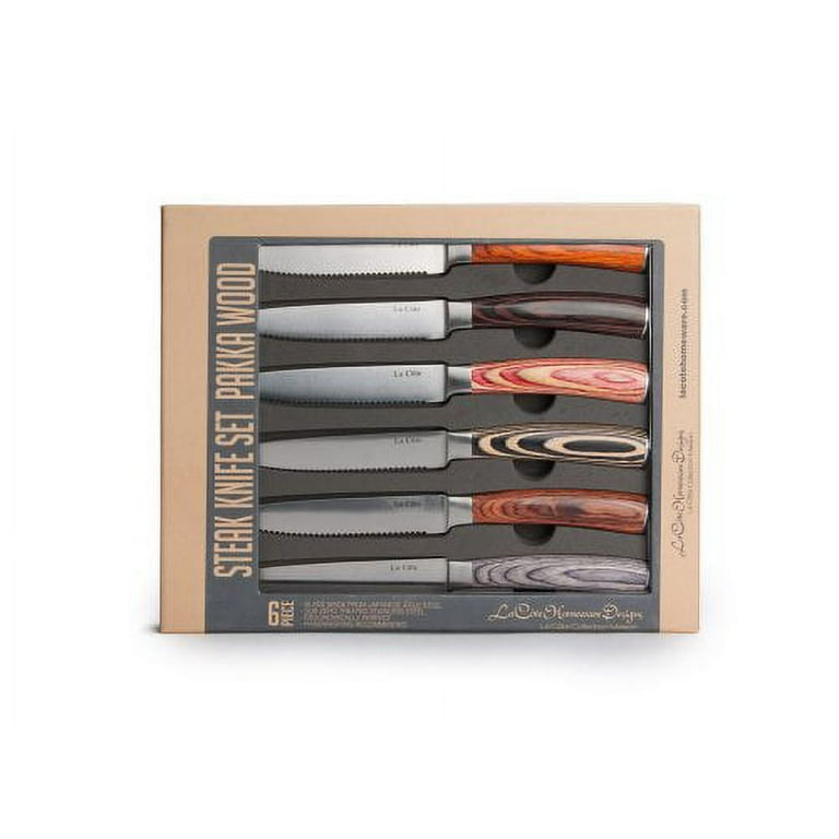 BergHOFF Pakka Wood 4-Piece Stainless Steel Steak Knife Set