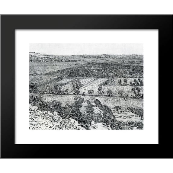 La Crau Seen from Montmajour 20x24 Framed Art Print by Vincent van Gogh