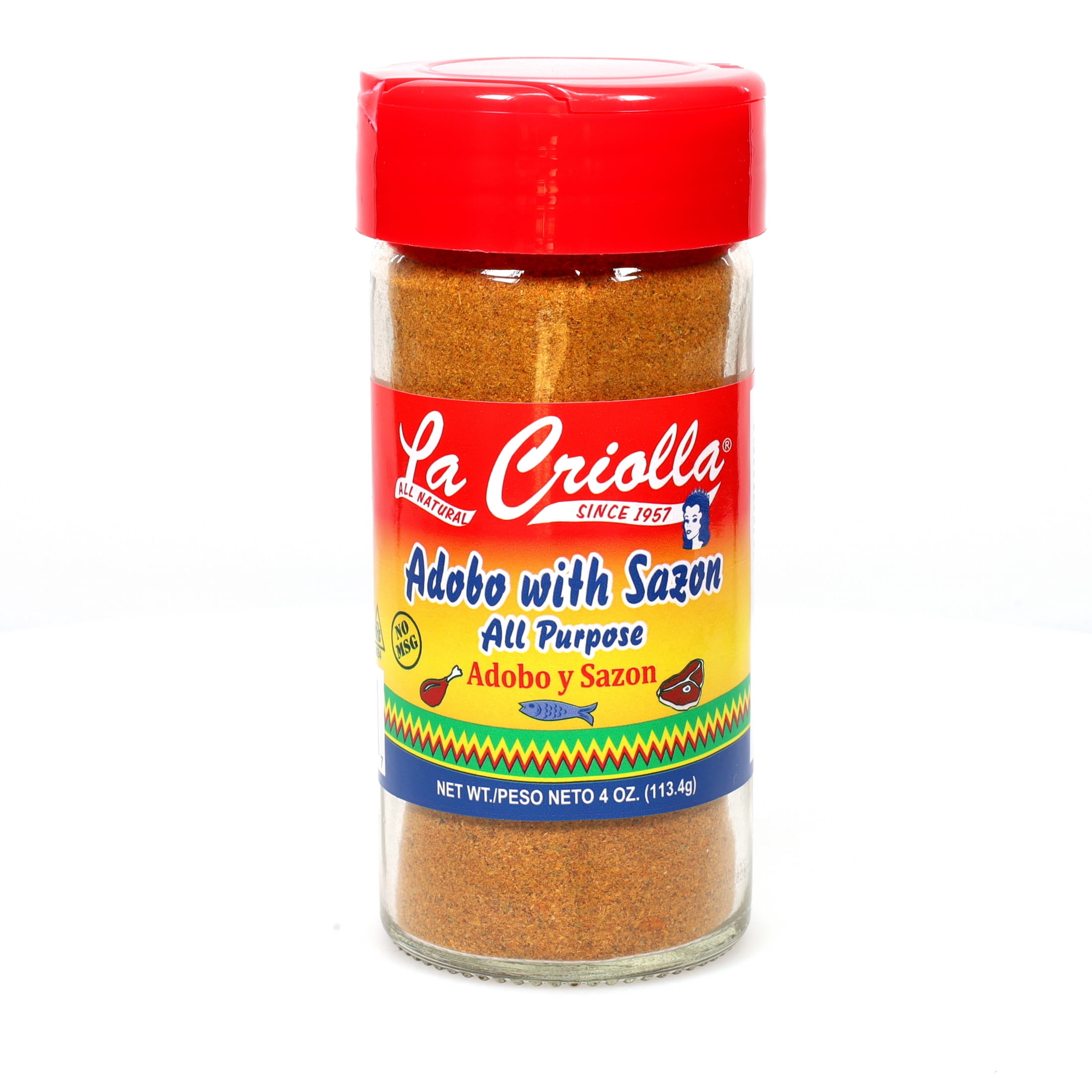 La Criolla Adobo/Sazon Seasoning with No MSG, 8 oz