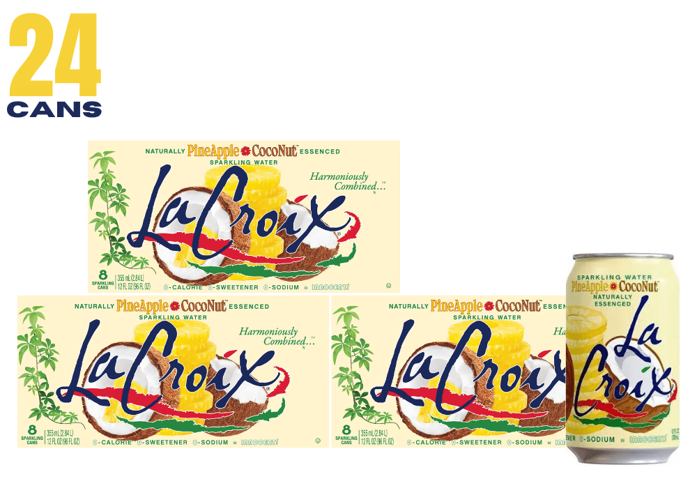 La Croix Pineapple Coconut Sparkling Water, 12 fl oz Cans, 24 Pack