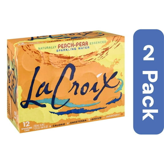 La Croix Sparkling Peach Pear Water 12 Pack 12 oz 144 fl oz (Pack Of 2)