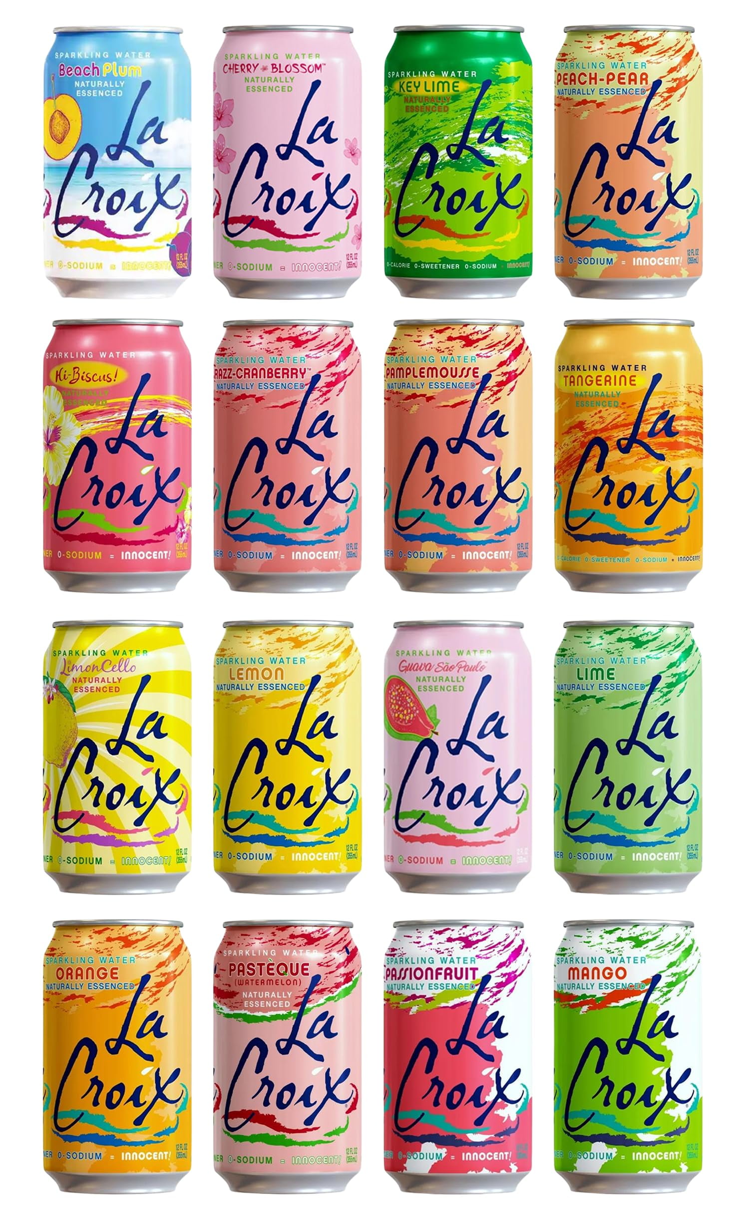 La Croix Sparkling Water 16 Flavor Variety Pack Lacroix Seltzer Water