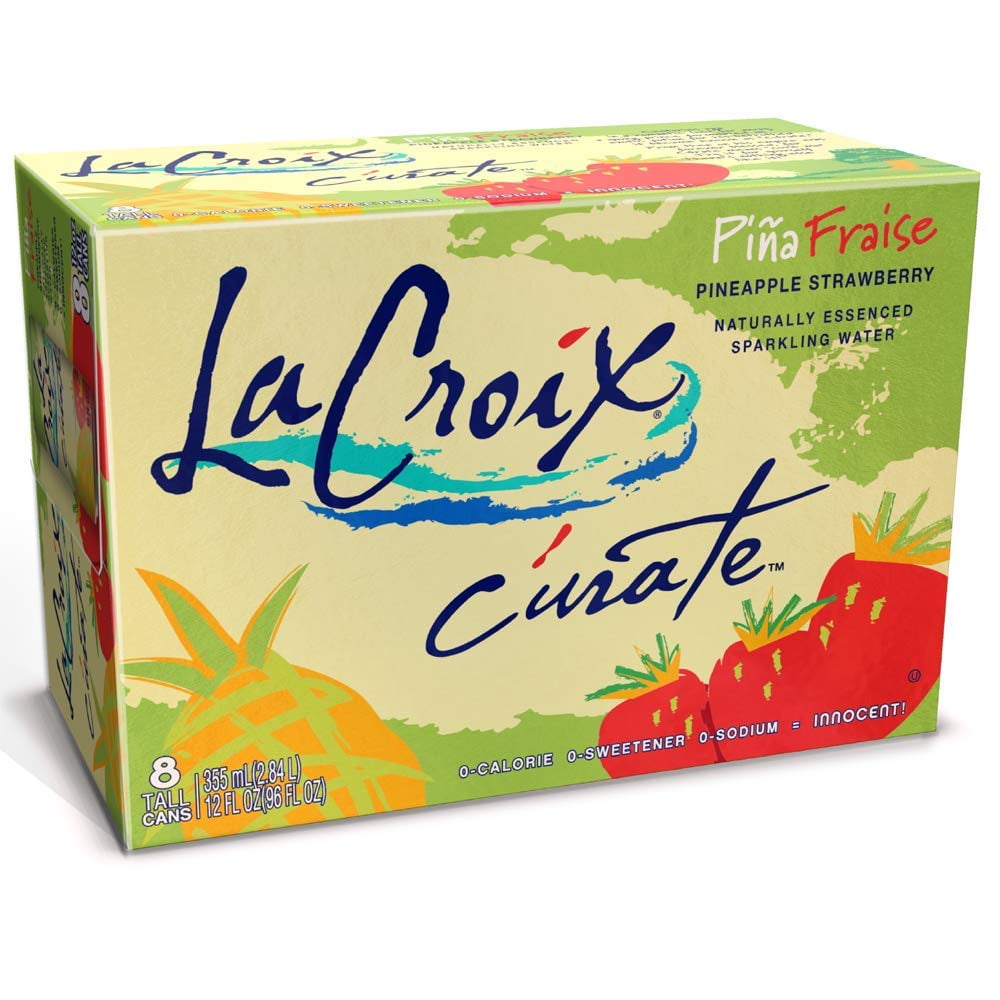 La Croix Sparkling Water Curate Pineapple Strawberry 96 fl oz (Pack Of 3)