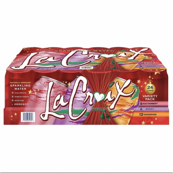 La Croix Sparkling Water, Red Winter Variety Pack, 12 fl oz, 24-count