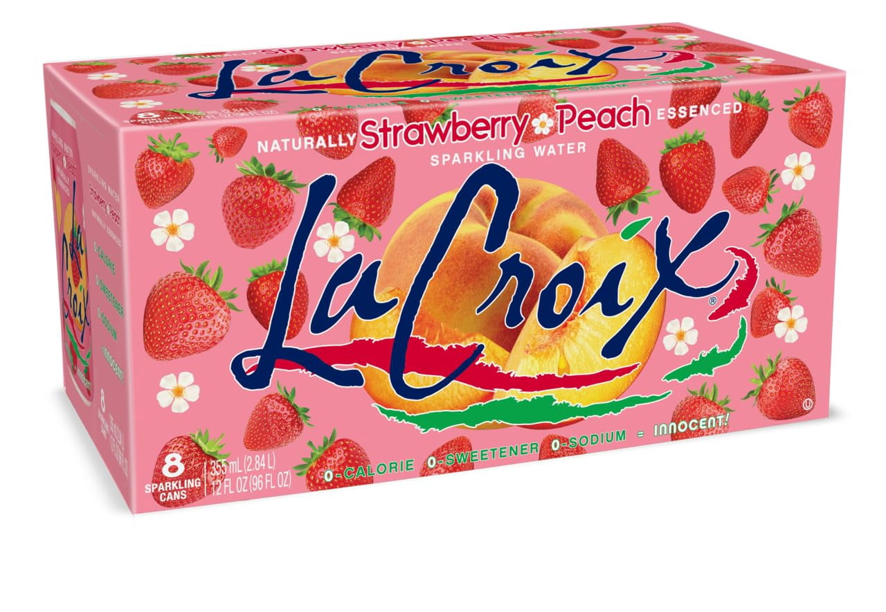 La Croix - Sparkling Water Strawberry Peach 8Pk - 96 Fo, Case of 3