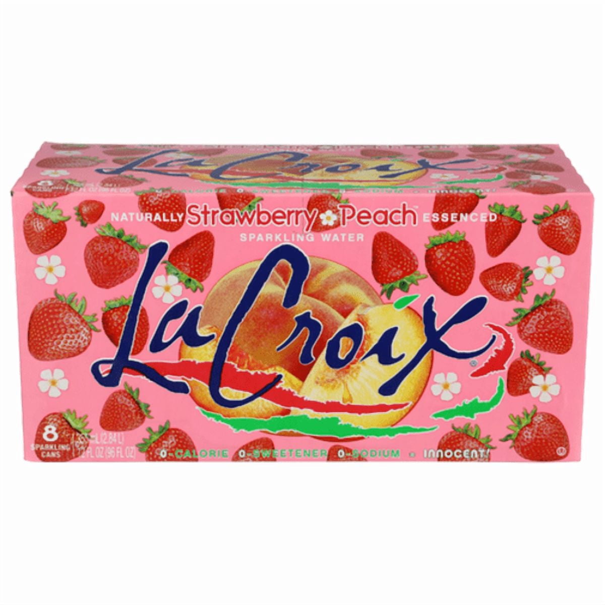 La Croix Strawberry Peach Sparkling Water 8 Pack 8 ct - Pack of 3