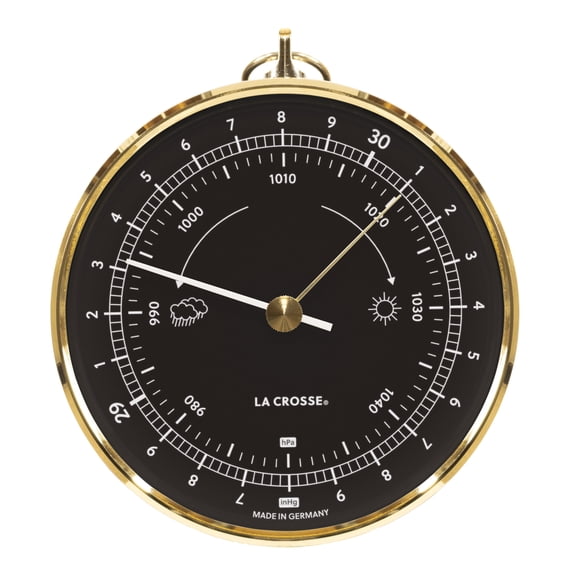 La Crosse 138-611B Analog Dial Barometer, Black - Made In Germany